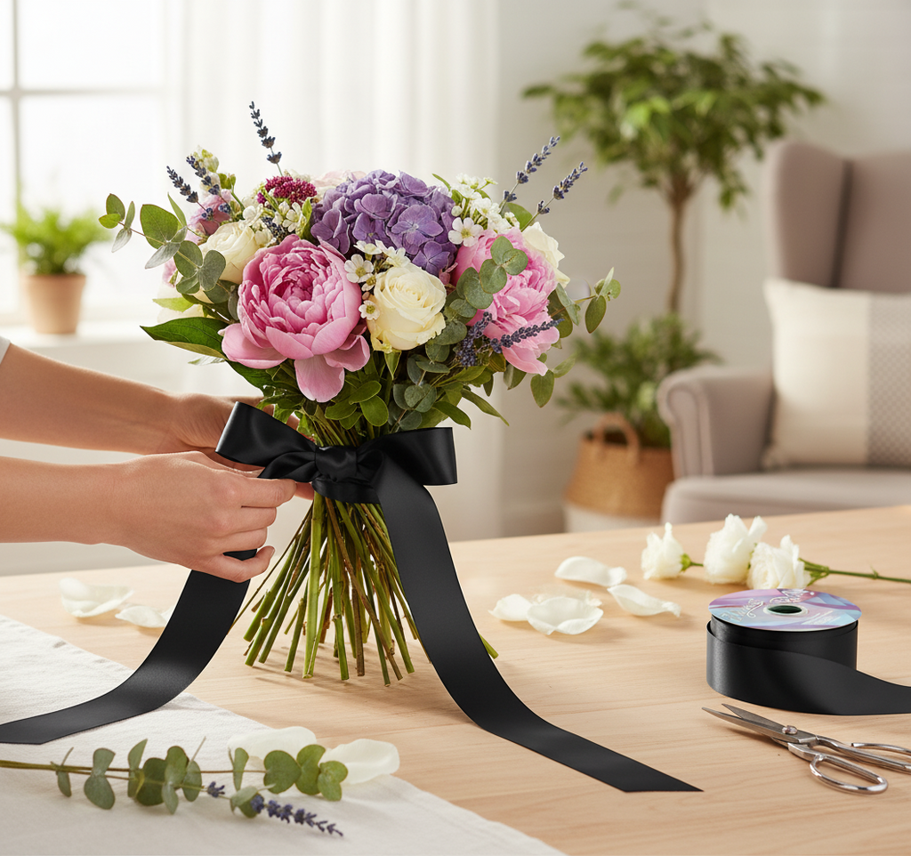 Eleganza Poly Ribbon 50mm x 91m (100yds) Black