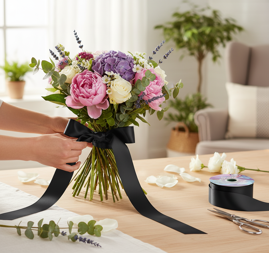 Eleganza Poly Ribbon 50mm x 91m (100yds) Black