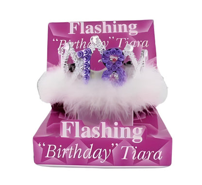 18th Birthday Flashing Tiara With White Feather Marabou | Merthyr Tydfil | Why Not Shop Online
