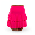 Womens 1980s neon pink tiered ra ra skirt with elastic waistband