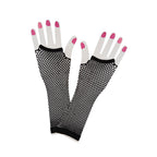 1980s Long Black Net Gloves
