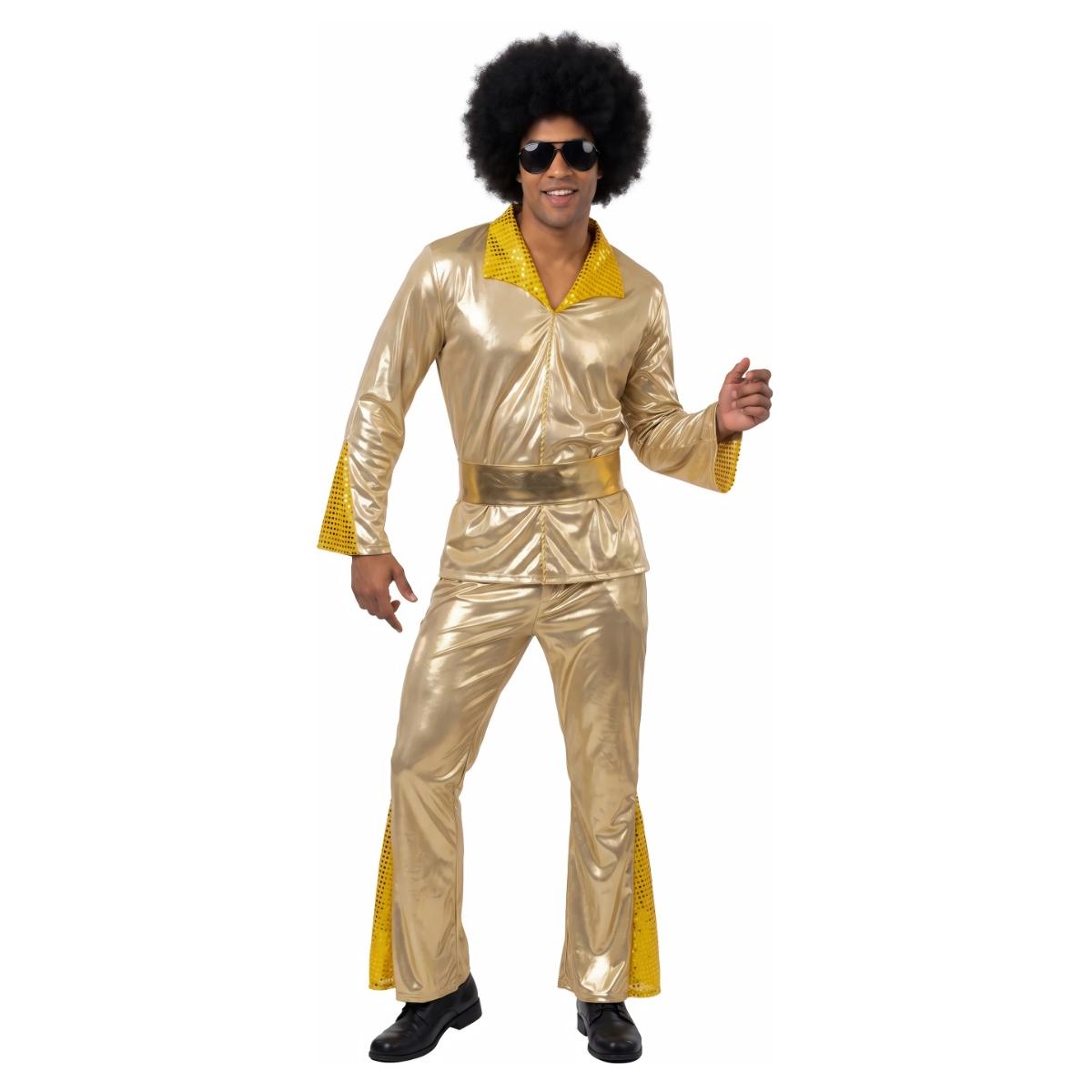 Mens Gold Disco Costume Medium