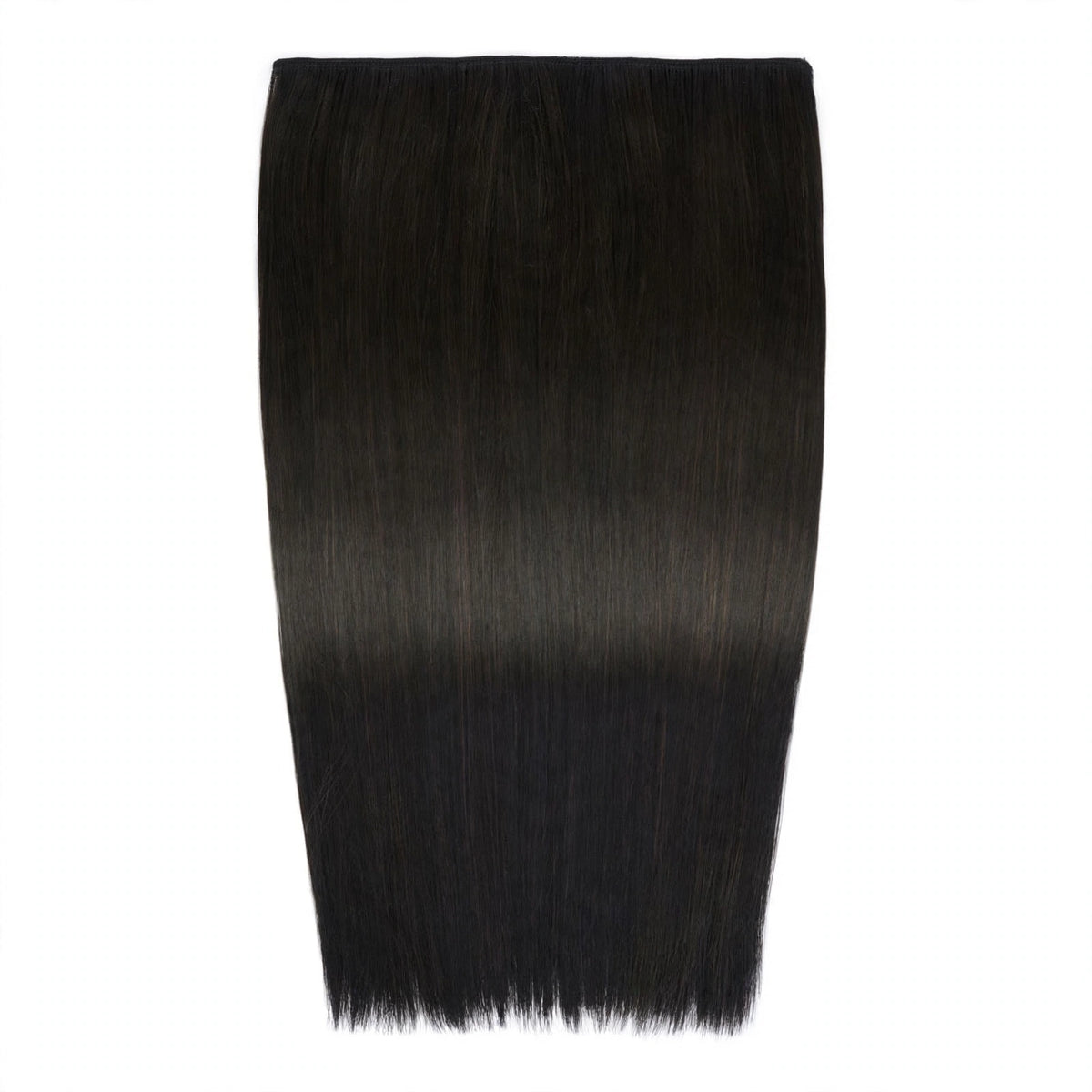 Stranded Hair Group 20-Inch Straight Clip-In Extension in black-brown shade #1B Queen of the Night