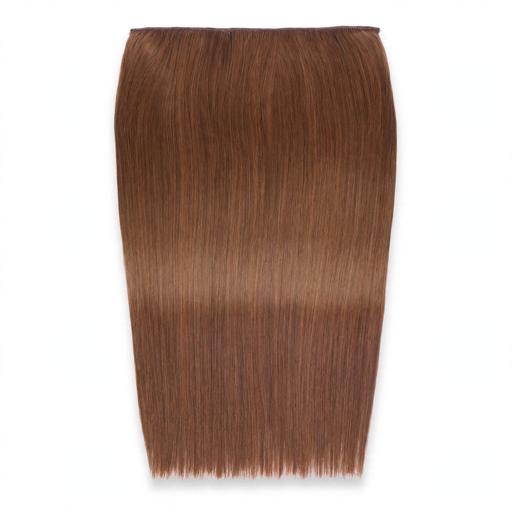 Stranded Hair Group 20-inch straight clip-in hair extension in Caramel Cosmos shade