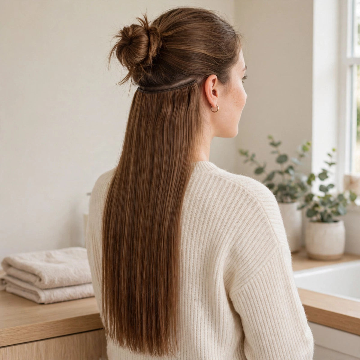 Stranded Hair Group 20-inch clip-in hair extension displayed for hair styling