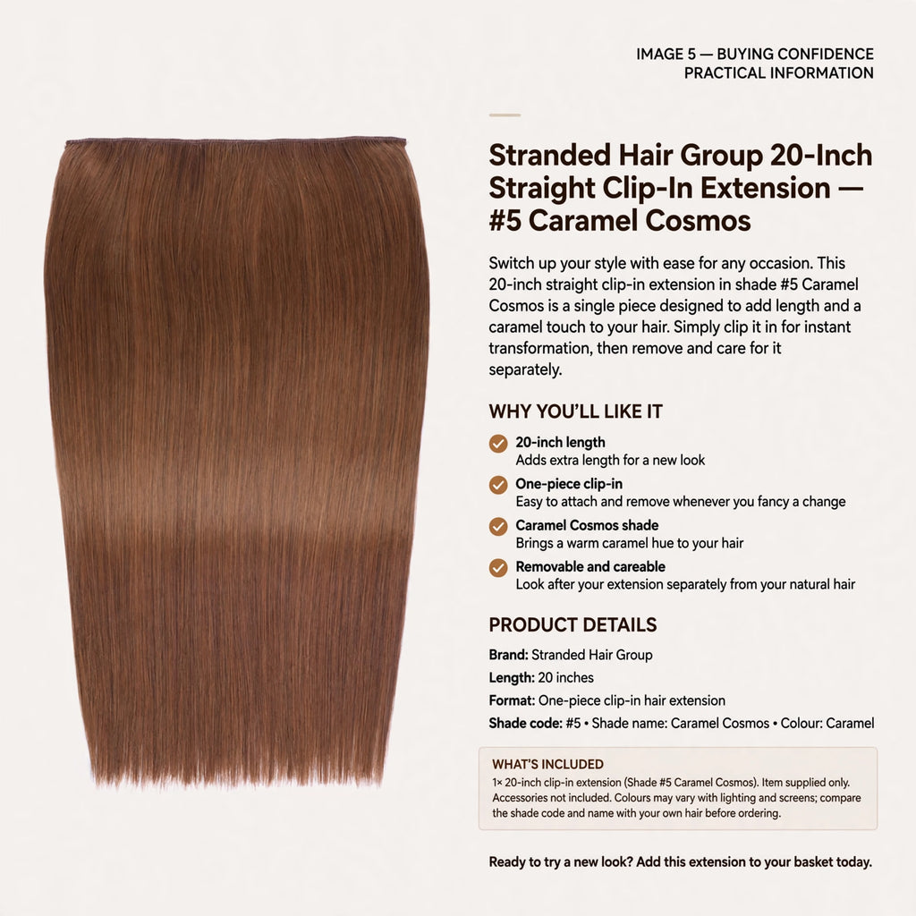 Information on clip-in attachment, removal, and separate care for the hair extension