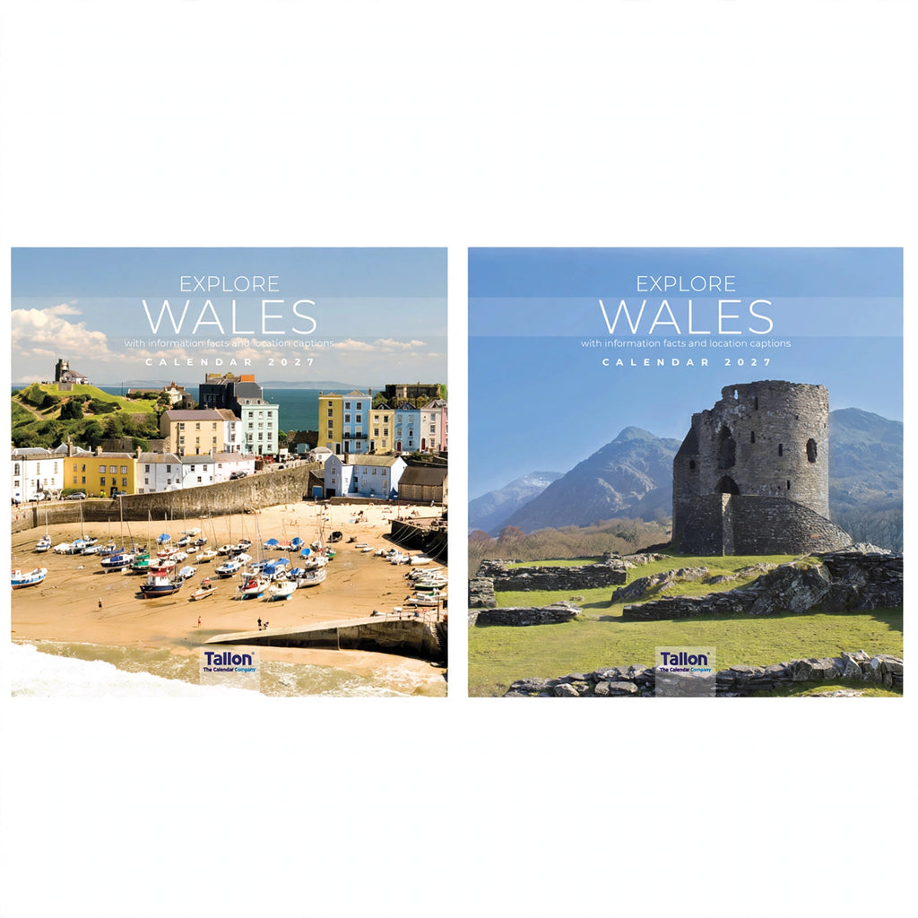 2027 Calendar Square Explore Wales with a square format and Wales-inspired theme