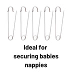 2" Silver Heavy Duty Extra Large Safety Pins Pack Of 5 - Why Not Shop