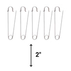2" Silver Heavy Duty Extra Large Safety Pins Pack Of 5 - Why Not Shop