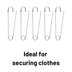 2" Silver Heavy Duty Extra Large Safety Pins Pack Of 5 - Why Not Shop
