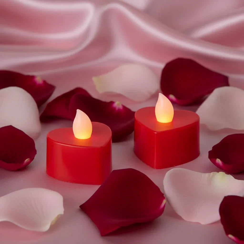 2 Pack Light Up Heart Shaped Tea Lights - Why Not Shop