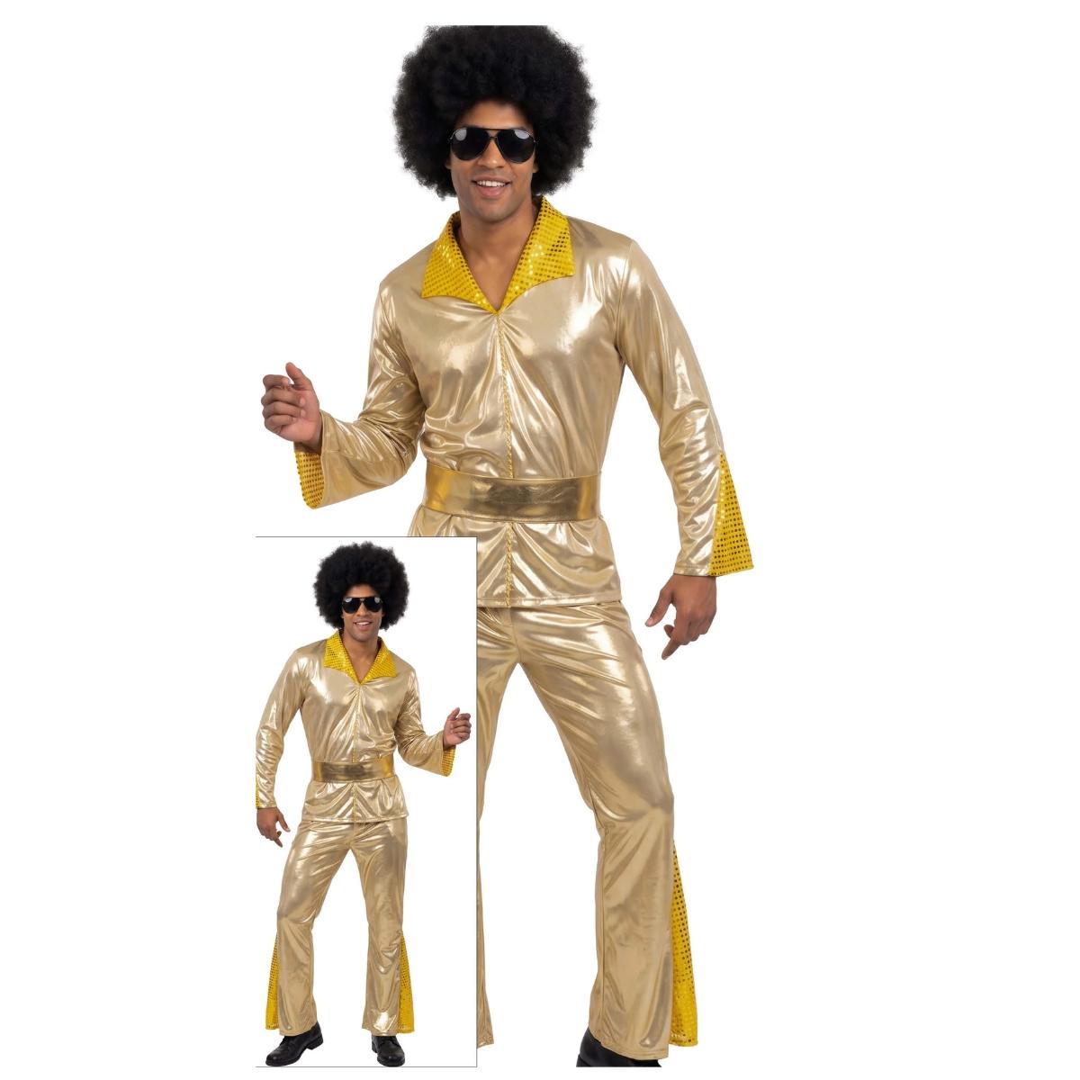 Mens Gold Disco Costume Medium
