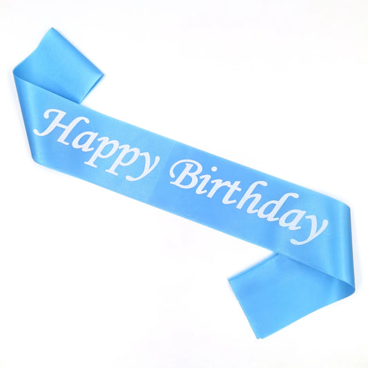 Light Blue Happy Birthday Sash | Merthyr Tydfil | Why Not Shop Online