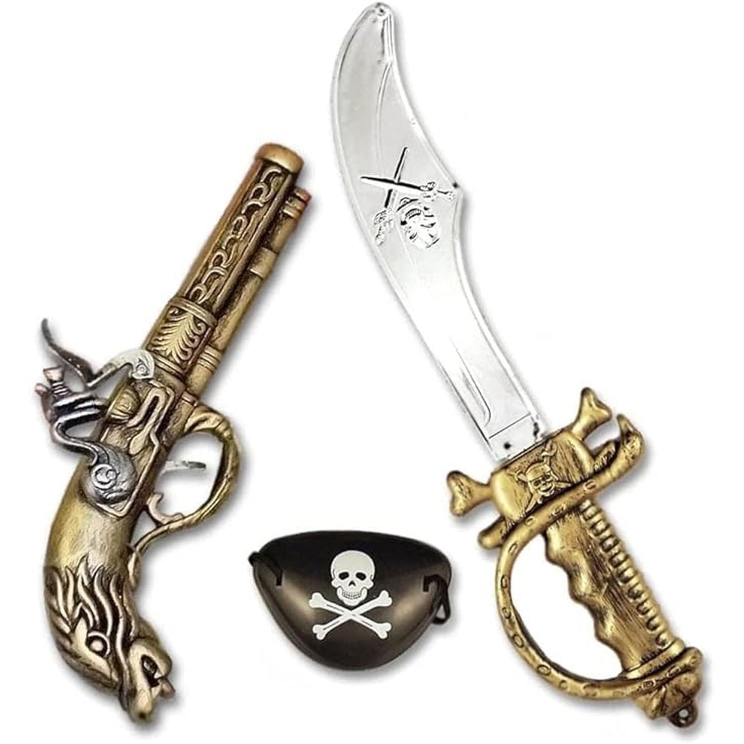 3-Piece Pirate Fancy Dress Set Gun, Sword and Eye-Patch | Why Not Shop