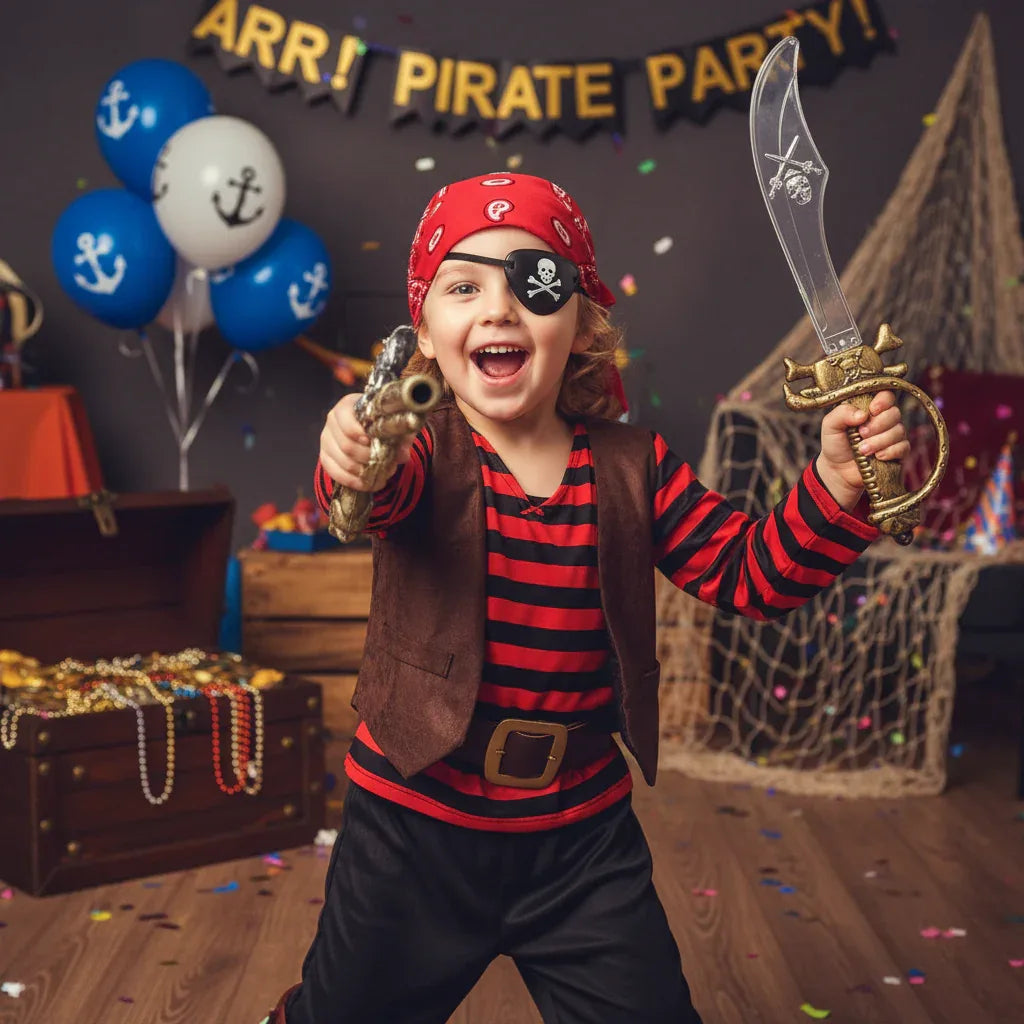 3-Piece Pirate Fancy Dress Set Gun Sword And Eye-Patch - Why Not Shop