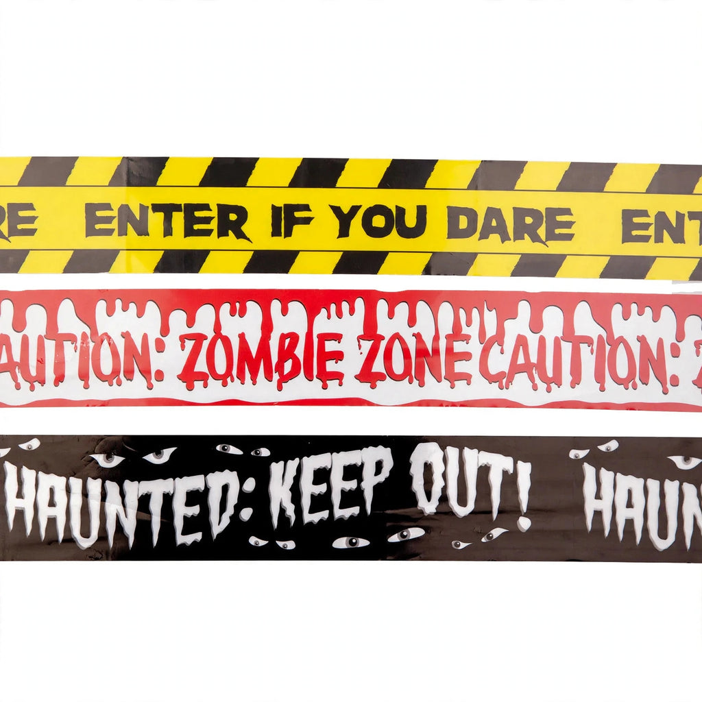 Wicked Costumes Halloween Caution Tape three-pack with yellow and black colours