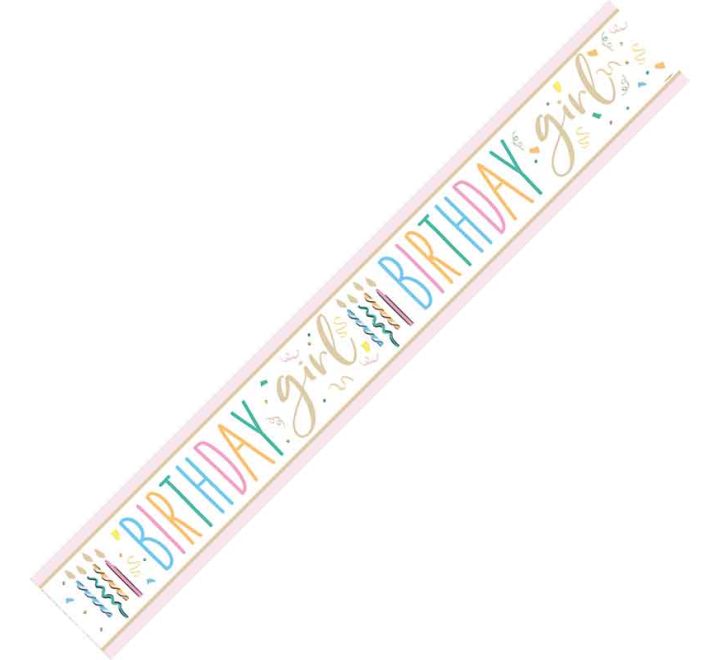 Birthday Girl Foil Banner Multi-Coloured 9 Foot Long | Merthyr Tydfil | Why Not Shop Online