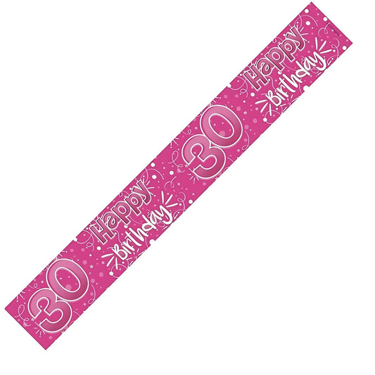 30th Pink Celebration Birthday Banners 2.6m With 3 Repeats | Merthyr Tydfil | Why Not Shop Online