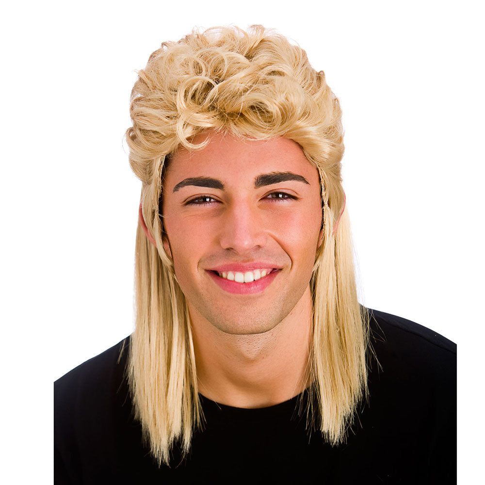 Men's 1980s Mullet Blonde Wig
