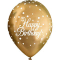Oaktree gold Sparkling Fizz Happy Birthday latex balloons, 11-inch pack of 6