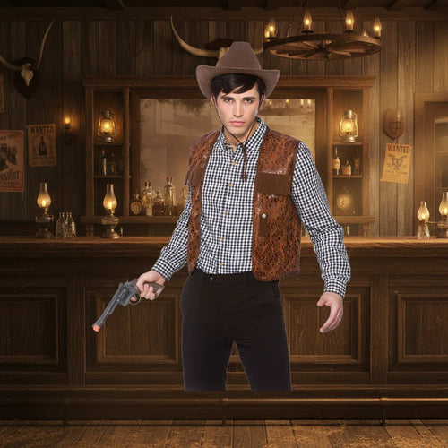 Wicked Costumes Light Brown Cowboy Waistcoat - One Size Fits Most - Why Not Shop