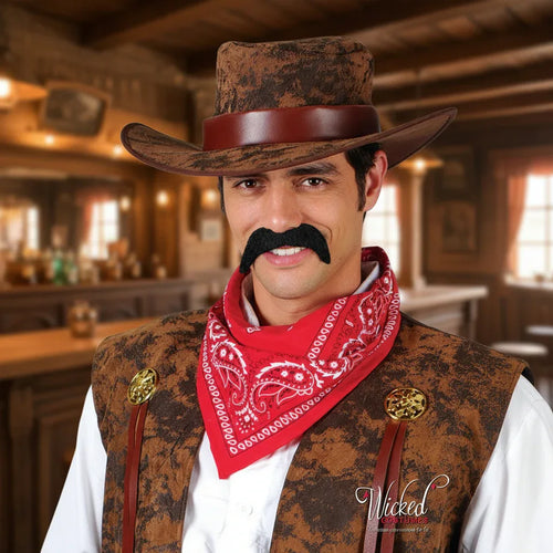 Wicked Costumes 70's Cowboy Moustache - Black - Why Not Shop