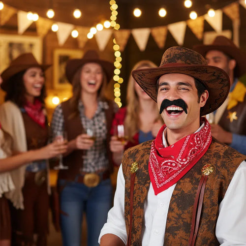 Wicked Costumes 70's Cowboy Moustache - Black - Why Not Shop