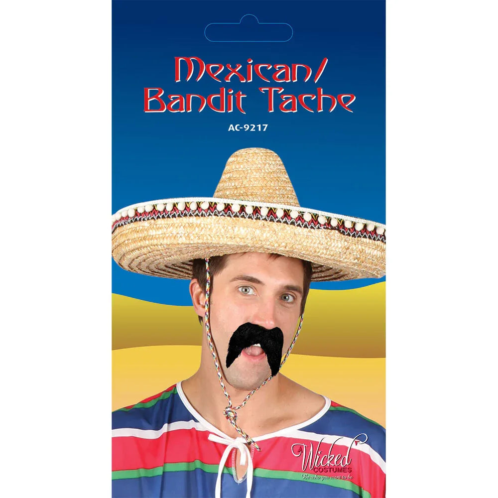 Adults Fancy Dress Black Mexican Bandit Gringo Moustache - Why Not Shop