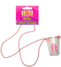 Willy Shot Glasses On A Pink Bead Necklace