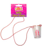 Willy Shot Glasses On A Pink Bead Necklace