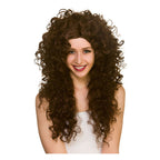 Long Curly Brown Wig - Fancy Dress Costume Wig