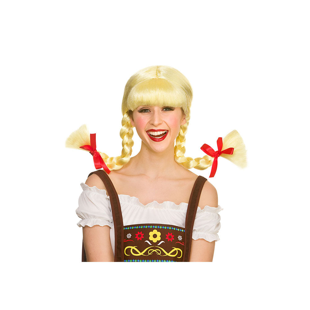 Oktoberfest Funny Beer Girl Plaited Fancy Dress Wig Blonde | Merthyr Tydfil | Why Not Shop Online