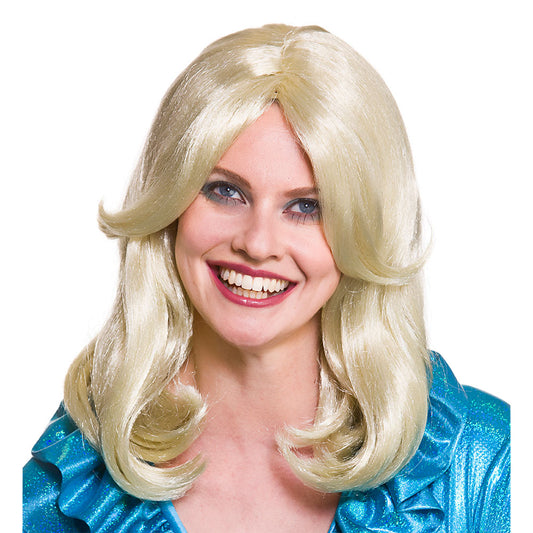 Wicked Costumes Womens 70's Glamour Blonde Fancy Dress Wig
