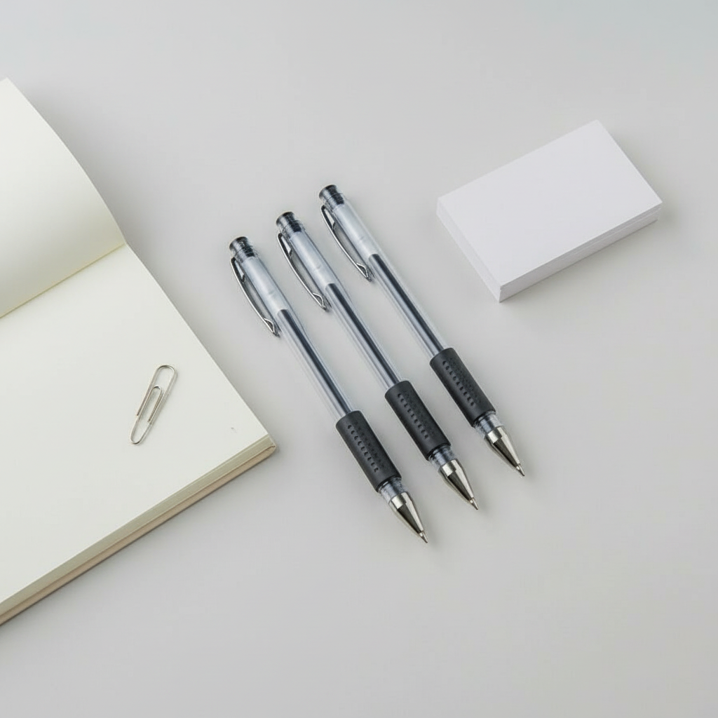 5 Black Ink Pen Set 0.5mm Bullet Point For Office Use & Back to School | Merthyr Tydfil | Why Not Shop Online