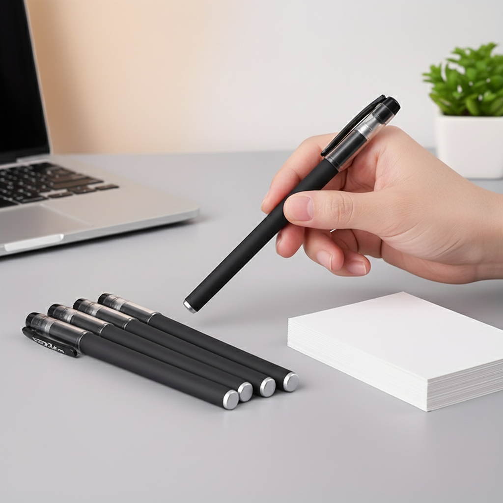 5-Pack Black Gel Pens 0.5mm Bullet Tip for School & Office | Merthyr Tydfil | Why Not Shop Online