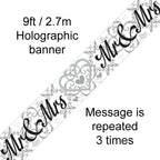 9ft Banner Mr & Mrs Metallic