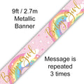 9ft Pastel Rainbow Baby Girl Banner Holographic