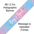 9ft Boy or Girl Gender Reveal Banner Holographic