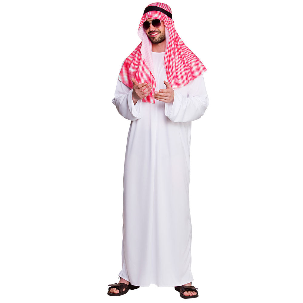 Mens Arab Sheikh Fancy Dress Costume White Robe And Headpiece L One Size | Merthyr Tydfil | Why Not Shop Online