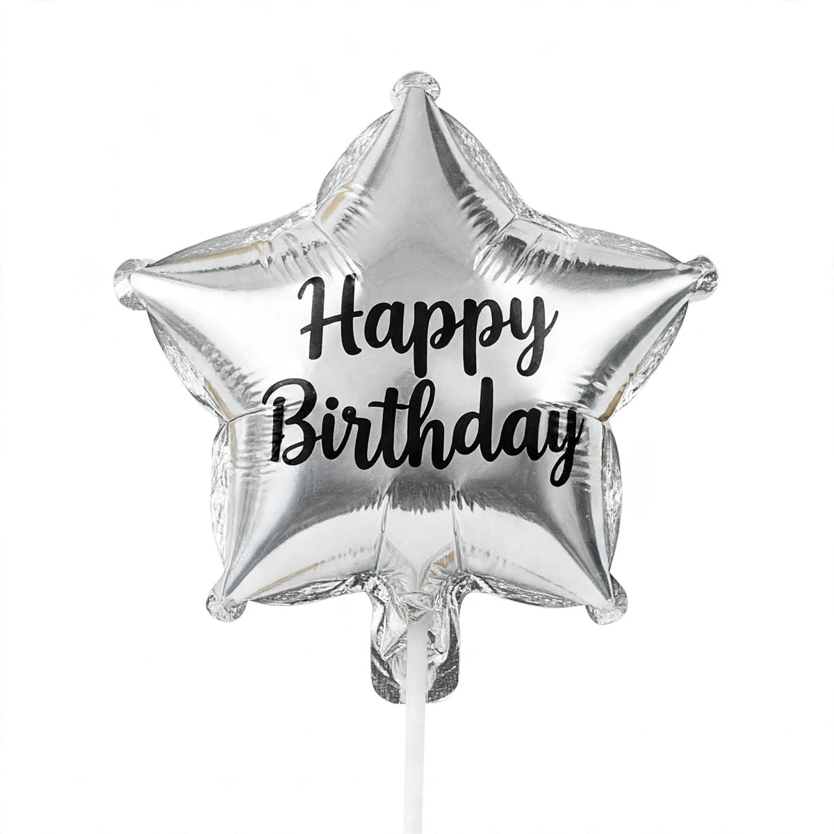 Close-up of assorted silver birthday candles with different designs