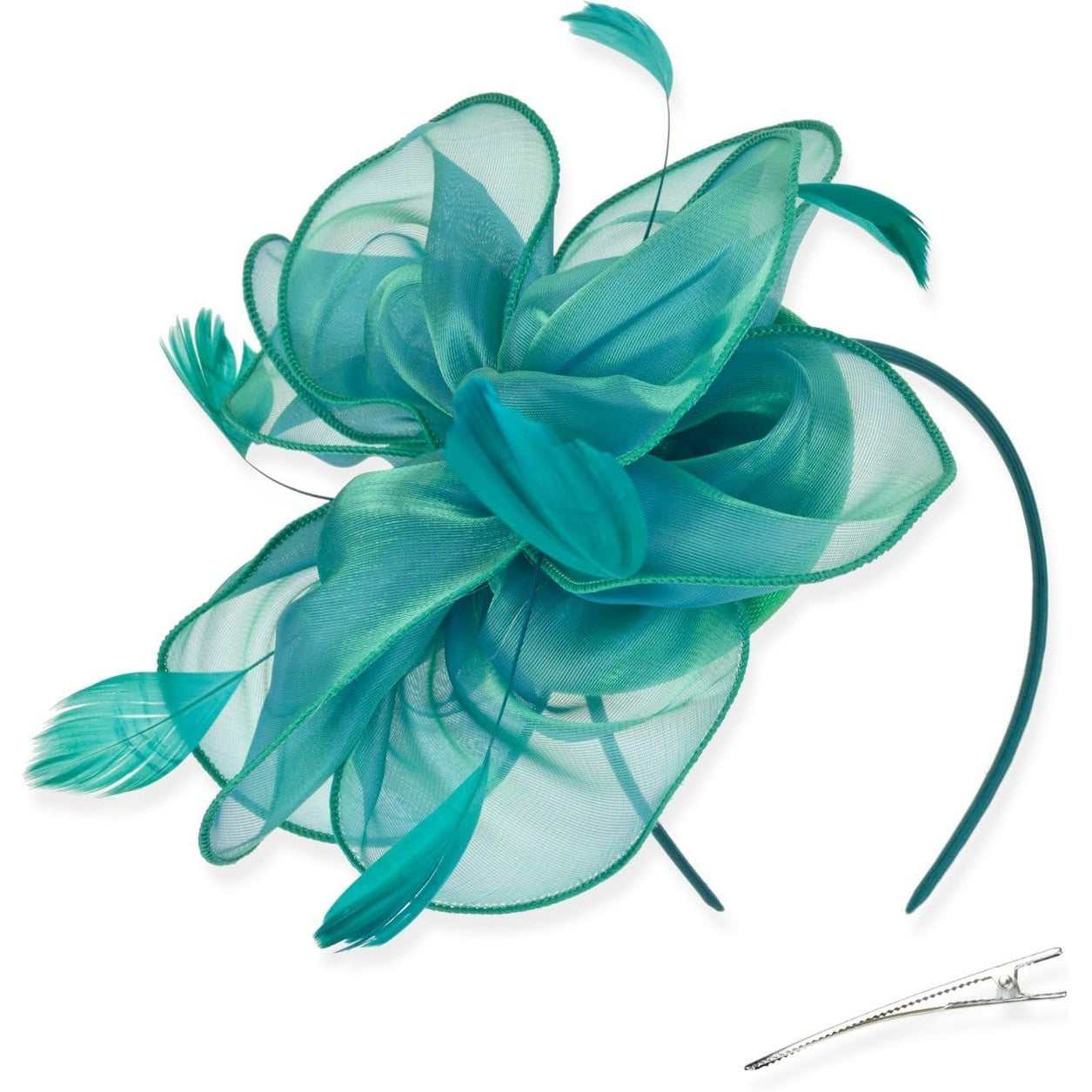 Womens Green Fascinator With Feathers on a Headband and a Clip | Merthyr Tydfil | Why Not Shop Online