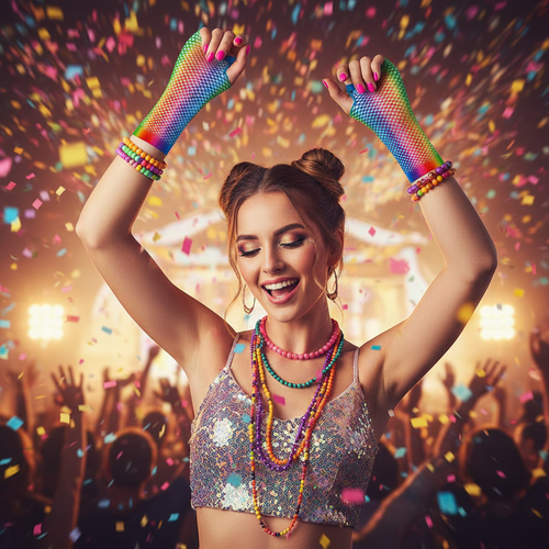 80's Net Rainbow Long Gloves | Merthyr Tydfil | Why Not Shop Online