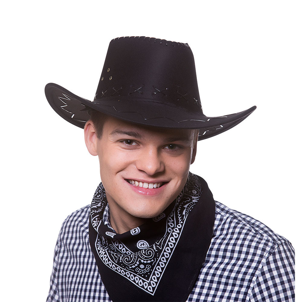 Adults Suede Cowboy Hat - Black | Merthyr Tydfil | Why Not Shop Online