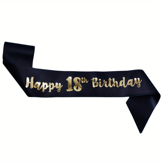 Black And Gold 18th Birthday Sash | Merthyr Tydfil | Why Not Shop Online