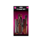 Hair Comb Set - tortoiseshell style combs in retail packaging by The Accessory Shop