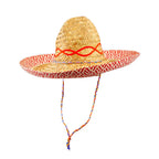 Adults Mexican Sombrero Hats With Red Trim One Size Fits Most - Why Not Shop
