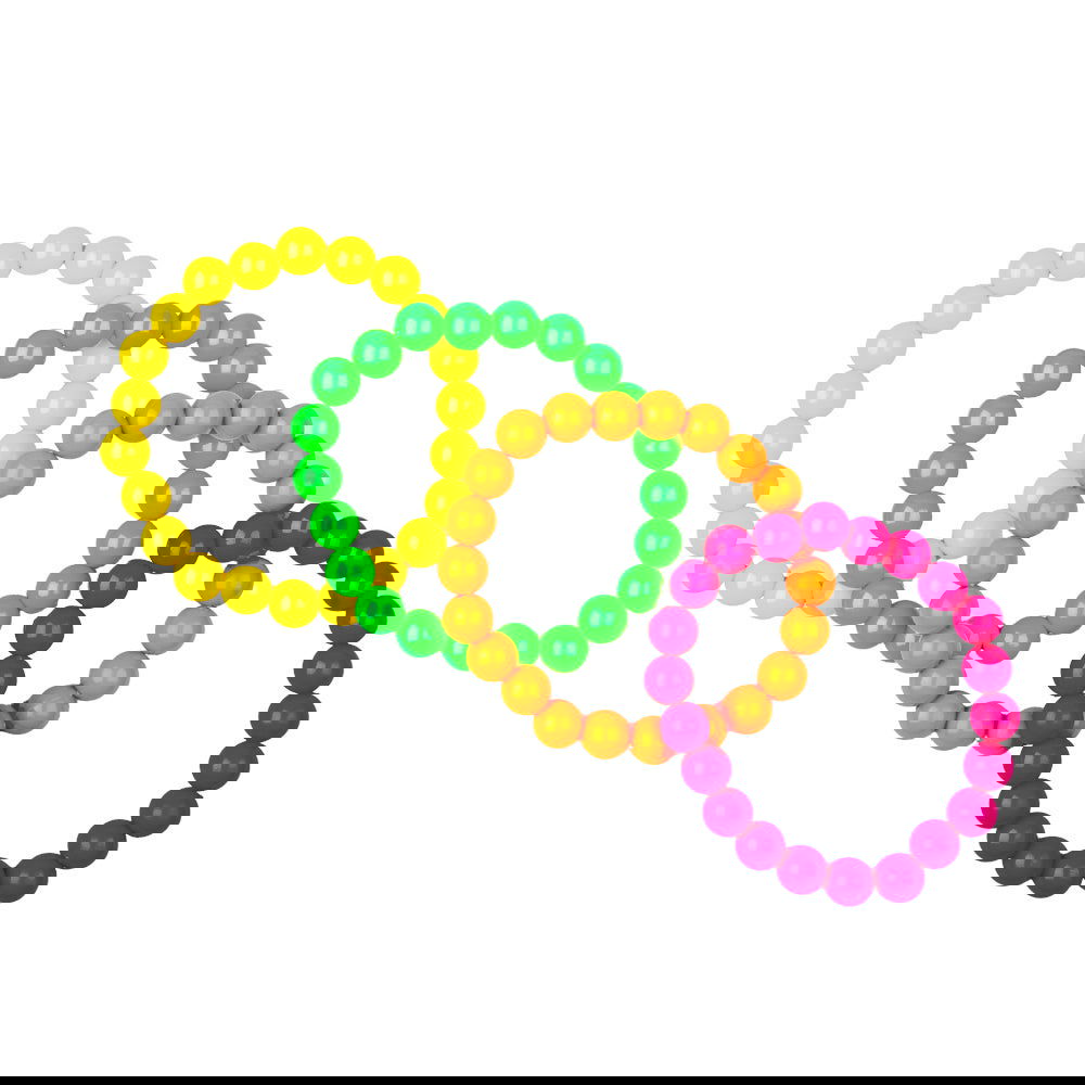80s Neon Bead Bracelets - 4 Pack: Retro Party Favors | Merthyr Tydfil | Why Not Shop Online