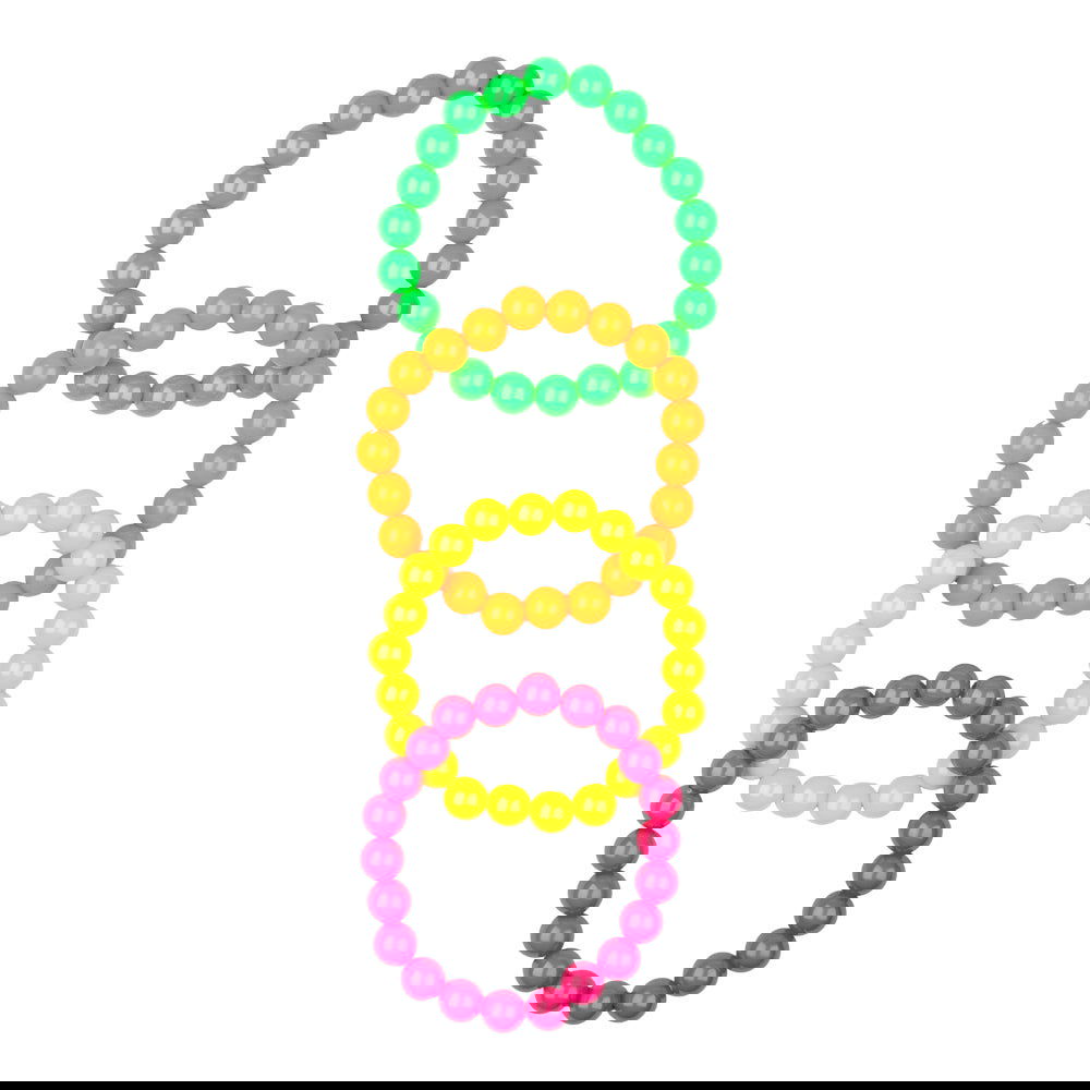 80s Neon Bead Bracelets - 4 Pack: Retro Party Favors | Merthyr Tydfil | Why Not Shop Online