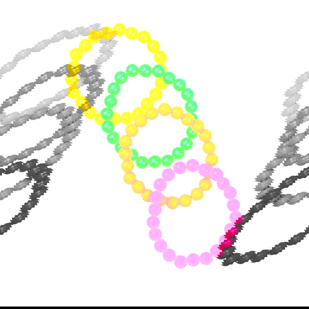80s Neon Bead Bracelets - 4 Pack: Retro Party Favors | Merthyr Tydfil | Why Not Shop Online