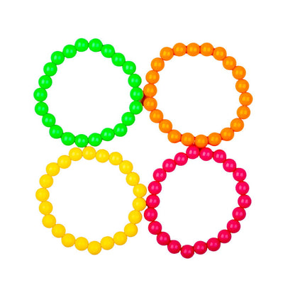 80s Neon Bead Bracelets - 4 Pack: Retro Party Favors | Merthyr Tydfil | Why Not Shop Online